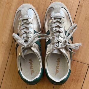 Gola Metallic Gold and Forest Green Sneakers